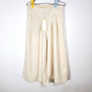 Komili Womens Wide Leg Palazzo Beige Pants Size Asian 2XL Dress Pants